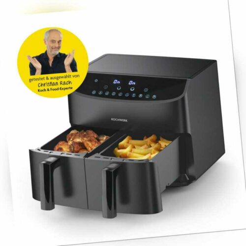 Rachs Kochwerk Doppel Heißluft Fritteuse Dual Airfryer Frittöse Grill Ofen