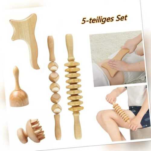 Anti Cellulite Massage Roller SPA Maderotherapie Set Gua Sha Massagegerät ×5