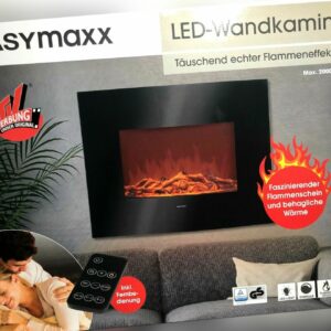 Easymaxx LED Wandkamin 2000 Watt täuschend echter Flammeneffekt