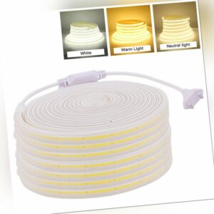 220V 230V COB LED Strip Streifen Wasserdicht Schlauch Lichtleiste Lichtband IP67