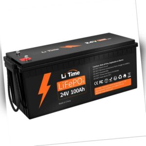 LiTime LiFePO4 Akku 24V 100Ah Lithium Batterie 100A BMS für Solar