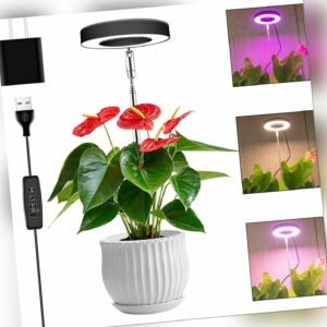 LED Wachstumslampe Timer Pflanzenlampe Pflanzenlicht Vollspektrum Grow Ringlicht