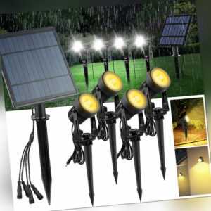 Solar Gartenstrahler LED Strahler Solarleuchte Solarspot Garten Leuchte Spot Neu
