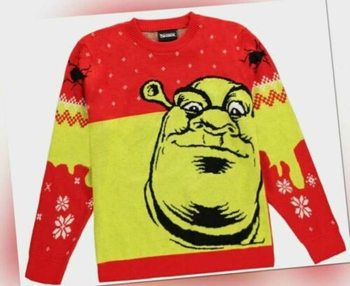 Universal - Shrek Knitted WEIHNACHTSPULLOVER Red Neu Top