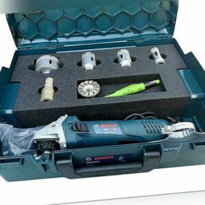 Fliesenbohrer Set mit Bosch GWS Winkelschleifer in L-Boxx 136