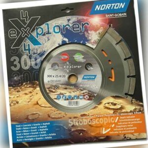 Norton Diamanttrennscheibe 4x4 explorer Ø300mm x 25,4 Turbo Beton Granit Asphalt