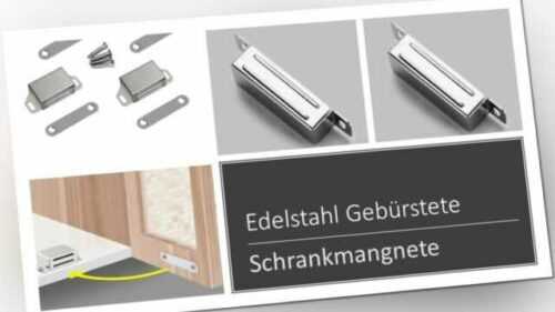 Edelstahl  Magnetschnäpper Schrank Türmagnet Magnet-Schnapper Möbelmagnet