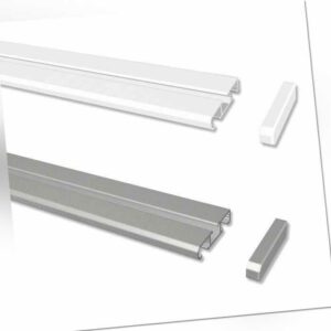 Gardinenschiene Vorhangschiene Weiß oder Alufarbig aus Aluminium, 1- / 2 -läufig