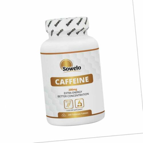 SOWELO CAFFEINE 200 mg TABLETTEN FÜGEN ENERGIEFOCUS UND KONZENTRATION FETTVERBR