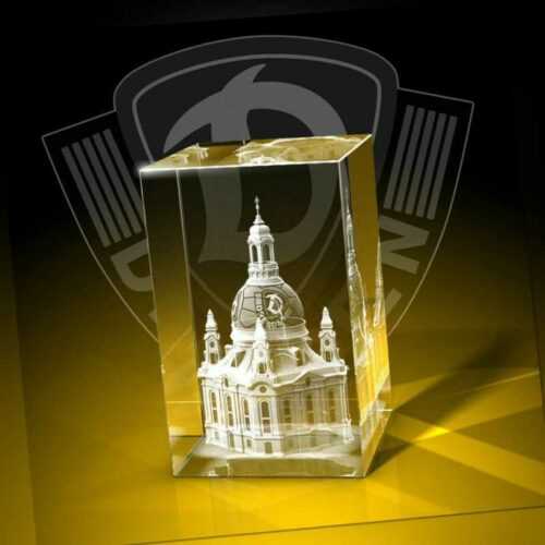 3D Glas Gravur Glasfoto Dynamo Dresden Motiv Bild Laser Kristallglas Geschenk