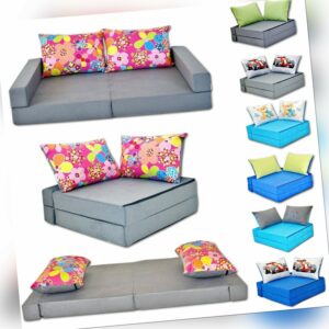 MILLYBO Kindersofa Spielsofa Kindermatratze Sitzkissen Minicouch Set + 2 Kissen