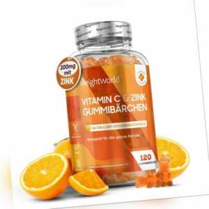 Vitamin C Zink Gummibärchen - 120 Stück - für Kinder & Erwachsene - Immunsystem