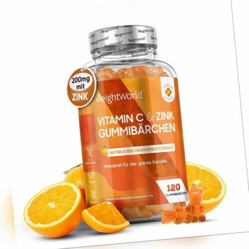 Vitamin C Zink Gummibärchen - 120 Stück - für Kinder & Erwachsene - Immunsystem