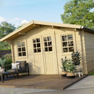 44 mm Gartenhaus ISO 600x500 cm Gerätehaus Blockhaus Holz Schuppen Hütte 6x5 m