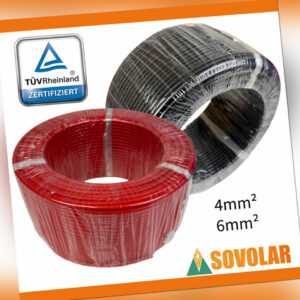 Solarkabel METERWARE 1-100m PV Solarleitung 4mm2 6mm2 rot schwarz Photovoltaik