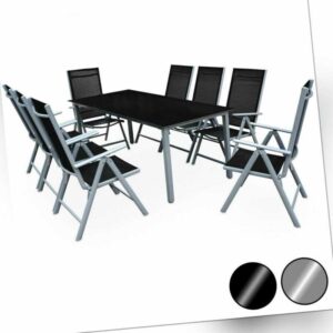 Sitzgruppe Gartenmöbel Alu Garten Essgruppe Tisch Aluminium Klappstuhl Set 8+1