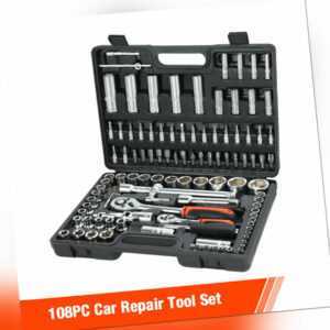 ValueMax 108-teiliges Handwerkzeug-Set,Reparatur Werkzeug mit Schwarz Koffer