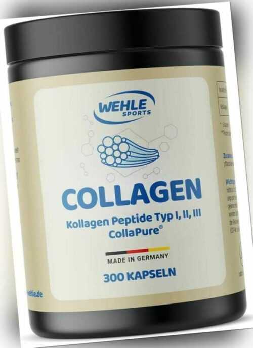 Collagen Kapseln 300 Stück hochdosiert 4500mg Bioaktives Kollagen pro Tag Dosis