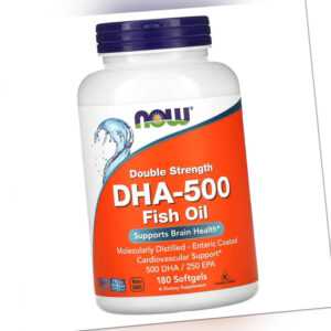 DHA-500mg 500 DHA/250 EPA 180 Softgel Kapseln Now Foods Omega 3 FischÖL