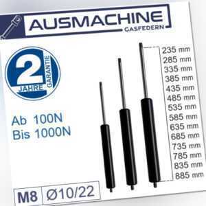 Gasdruckfeder Länge 235mm - 885mm Gasfeder 100N-1000N Universal Gasdruckdämpfer