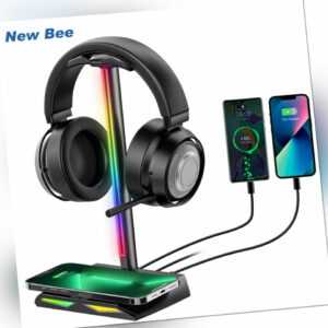 New Bee RGB Kopfhörer Ständer Mit Wireless Ladegerät,Gaming-Headset-Ständer Head