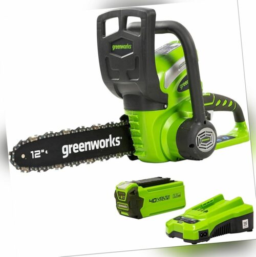 40V Akku Kettensäge 30cm Greenworks G40CS30K2 mit 2Ah Akku und Ladegerät