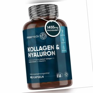 Kollagen - Hyaluron - 90Kapseln - Vitamin C - Haar Haut Nägel - Knochen Gelenke