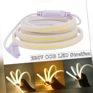 1-25M Dimmbar COB LED Streifen Lichterkette Band Stripe Keine Lichtpunkte 230V