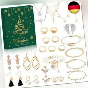 Schmuck Adventskalender 2023 Frauen & Mädchen, Weihnachts-Adventskalender 24