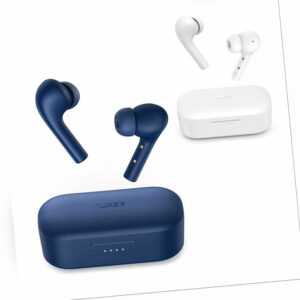 Bluetooth Kopfhörer In Ear Ladecase Noise Canceling IPX6 Wasserdicht Weiß Blau