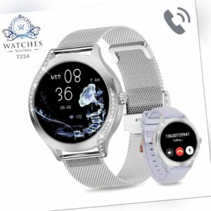 T214 Damen Smartwatch, 1,2" Display, mit Bluetooth Telefon Anruf, iOS & Android