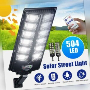 504 LED Solar Straßenlaterne LED bewegungsmelder Straßenlampe Solarleuchte IP65