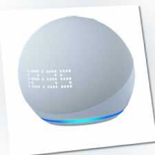 Amazon Echo Dot Graublau 5. Generation mit Uhr, Alexa Smarter Lautsprecher