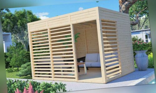 modernes Gartenhaus 337x234 cm Lounge Pavillon Holzhaus Sommerhaus Strandhaus