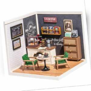 Rolife Miniaturhaus-Set mit Möbeln, kleines Café, Laden für Weihnachtsgeschenke