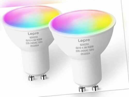 Smart Lampe RGBW, Wlan Alexa Glühbirnen, Wifi LED Leuchtmittel, 2 Pack