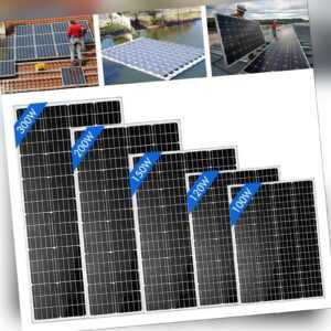 Solarmodul 300W 200W 150W 120W 100W Watt 12V Gartenhäuse Camping Boot Solarpanel