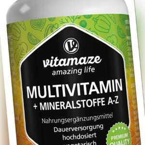 Multivitamin Kapseln Hochdosiert, 23 Wertvolle Vitamine A-Z & Mineralien, 120 Ve