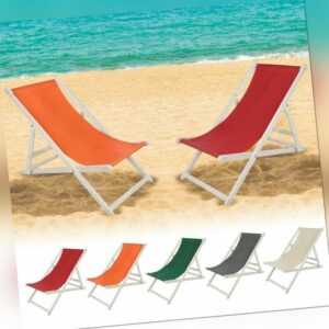 Strandliege Liegestuhl Weiß Gartenliege Klappbar Sonnenliege Holz Strandstuhl
