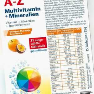 Doppelherz A-Z Multivitamin + Mineralien - 21 ausgesuchte Nährstoffe zur