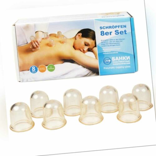 Massage Schröpfen 8er Set  Vakuum Anti Cellulite Schröpfmassage  Abnehmen