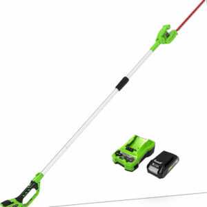 24V Akku Heckenschere Teleskop 51cm Greenworks mit 2Ah Batterie & Ladegerät