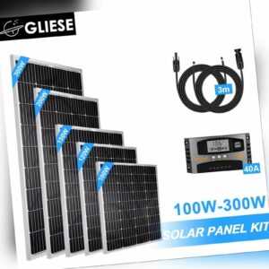 300W 200W Komplettpaket Solarpanel Kit  Photovoltaikmodul PV Solarmodul 0% MwSt