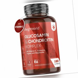 Glucosamin Chondroitin Komplex - 180 Kapseln - Knochen & Muskelgesundheit