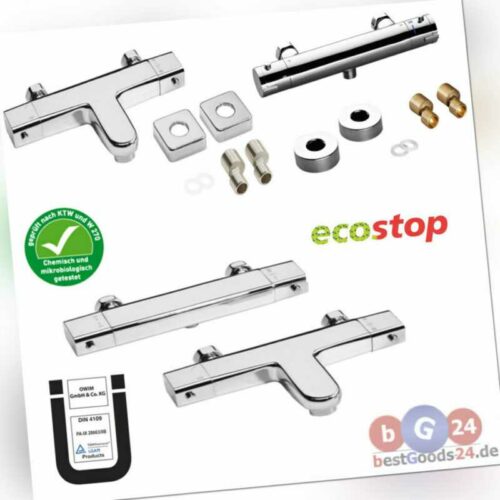 Hochwertige Thermostat-Brause Wannenarmatur Verchromtem Korpus Eco-Stop-Funktion