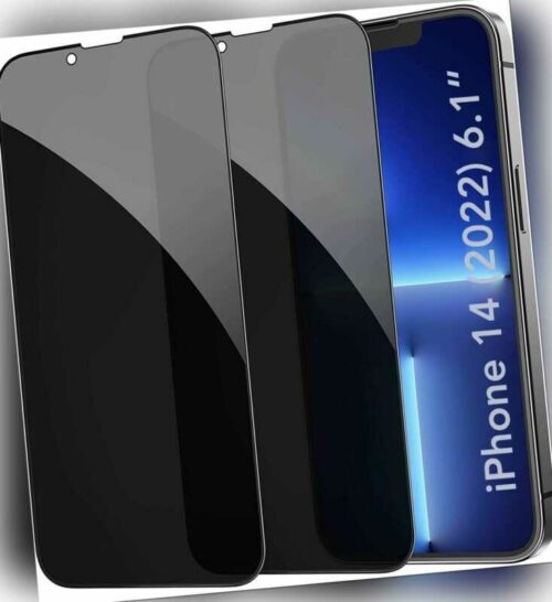 2x iPhone 14 Sichtschutz Schutzfolie 3D Display Glas Schutzglas 9H Panzerfolie