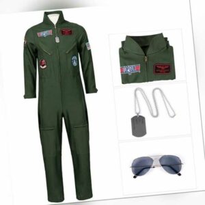 C24 - Deluxe Kostüm TOP GUN Flieger Pilot Uniform Herren Karneval Fasching