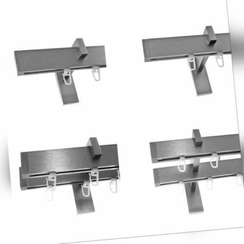 Innenlauf Gardinenstangen eckig Edelstahl Look kantiges Design 1-, 2- läufig E90