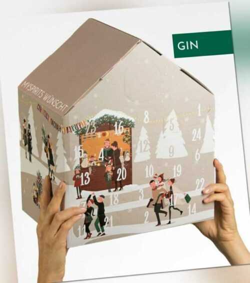 mySpirits Gin Adventskalender Xmas Edition 37,5-48% Vol. 24 x 0,02l m. Glas