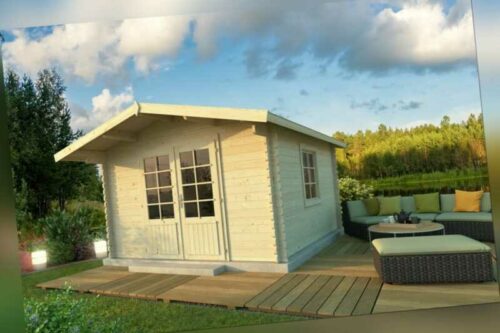 40 mm Gartenhaus ISO 350x350 cm Gerätehaus Blockhaus Schuppen Holzhaus Hütte Neu